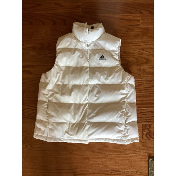 White Adidas Puffer Vest Zip Women XL - Picture 4 of 5